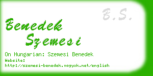 benedek szemesi business card